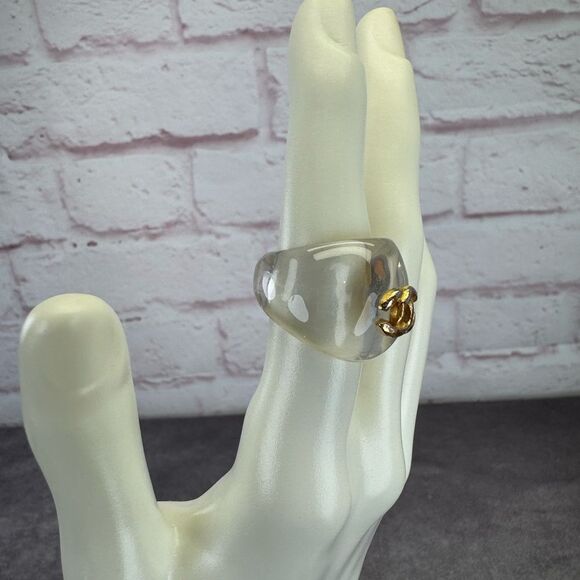 CHANEL Women's Coco Mark Ring Clear US 7 - Picture 4 of 11